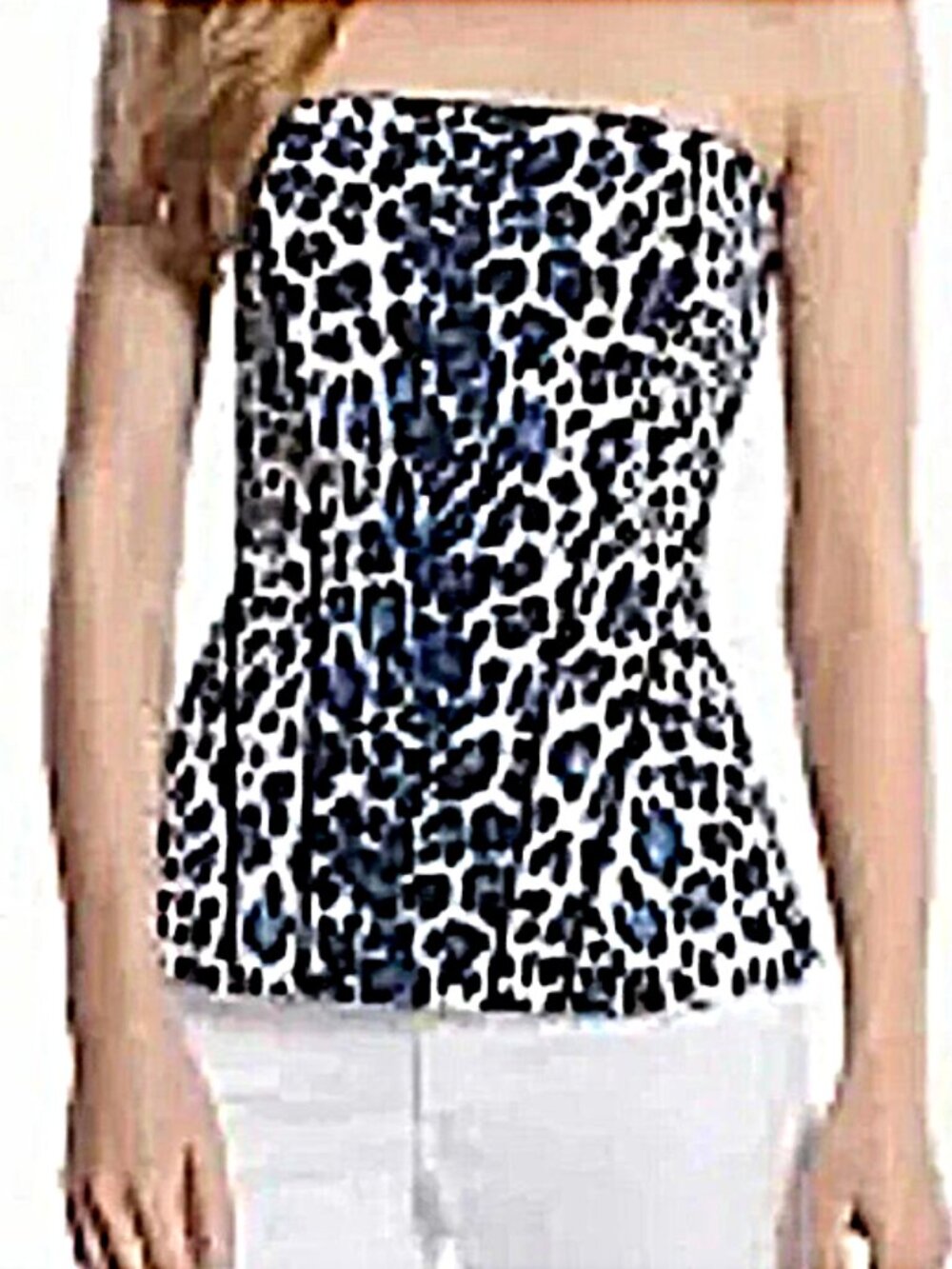 White House Black Market Blue Cheetah Bustier Corset Hourglass Fit Size 6